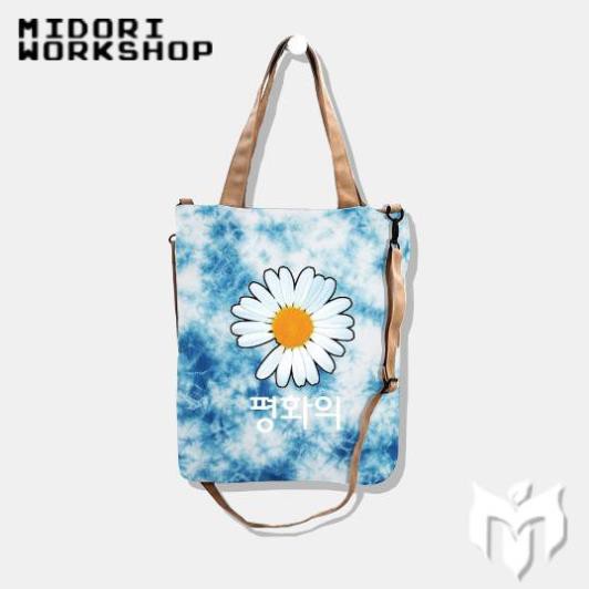 Túi tote và đeo chéo 2 trong 1 vải canvas giá rẻ shop tự chọn màu cho khách theo chương trình khuyến mãi M Studio