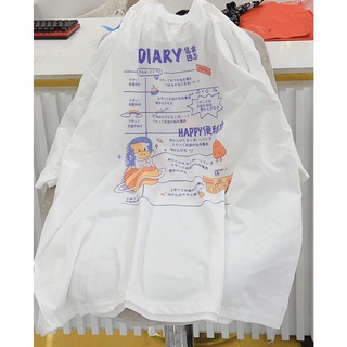 Áo Thun Diary Tay Lỡ Dáng Rộng Nam Nữ Unisex Dáng Rộng Tay Lỡ Uzzlang