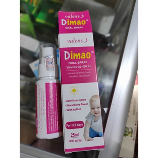 Dimao - Hàng Nhập Khẩu Châu Âu, Vitamin D3 Dạng Xịt 400IU, Hương Dâu,  (mẫu mới date 2022)