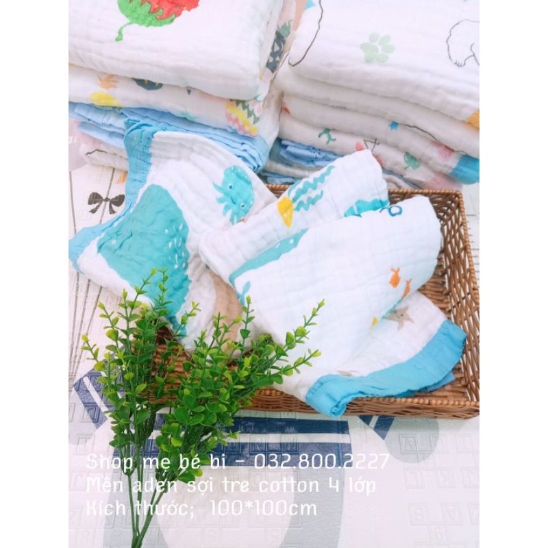 Chăn/ Mền Sợi Tre Aden Siêu Mềm 4 Lớp Cotton Cho Bé