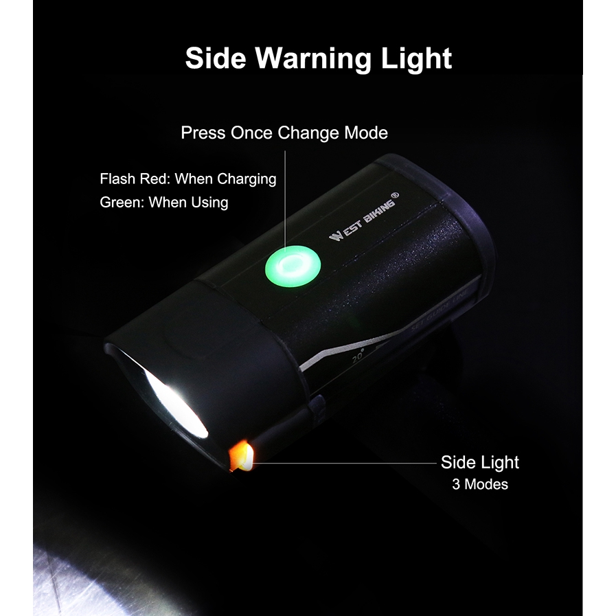 Đèn pha MOSOWORLD 350 Lumen USB 5 chế độ không thấm nước có thể sạc lại chuyên dụng c