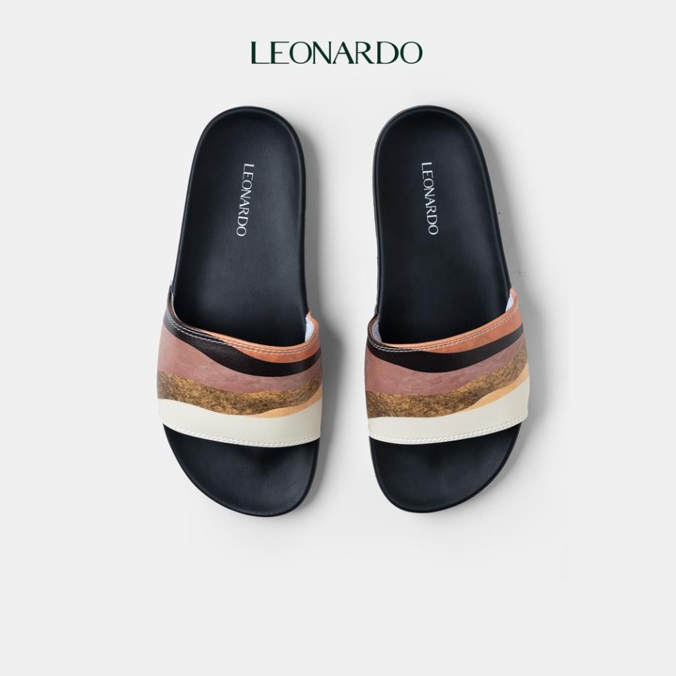 Dép nam nữ quai ngang đế cao su cao cấp Sandy Slides thương hiệu Leonardo NK