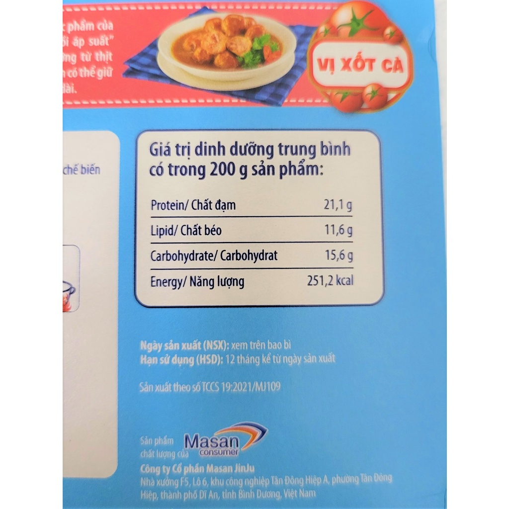 [Hộp 200g – VỊ XỐT CÀ] THỊT HEO VIÊN 3 PHÚT Heo Cao Bồi [VN] MASAN Instant Pork Meatballs