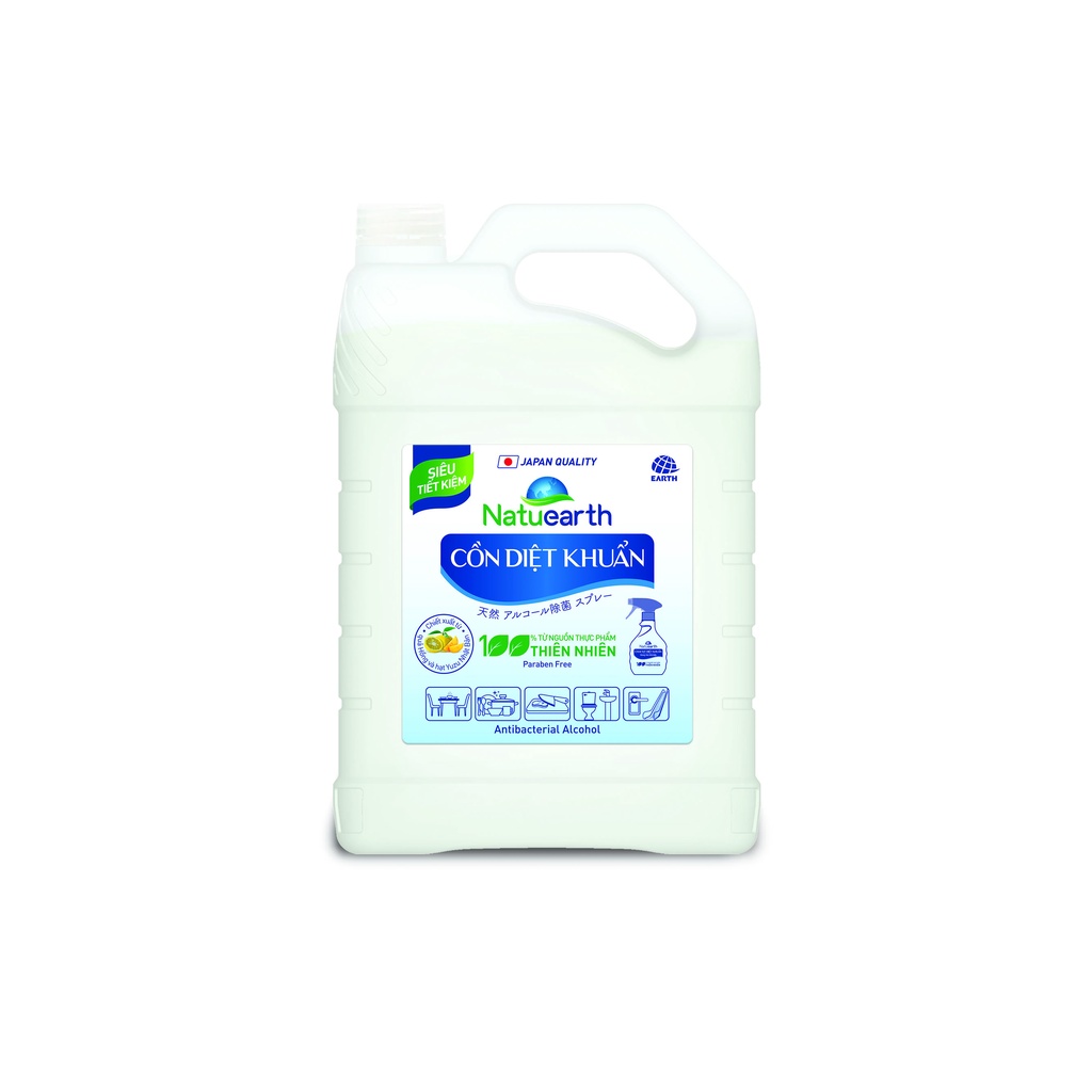 Cồn xịt diệt khuẩn Natuearth chiết xuất 100% thiên nhiên 3kg8 dòng can lớn Siêu tiết kiệm hàng chất lượng Nhật Bản 5.0 8