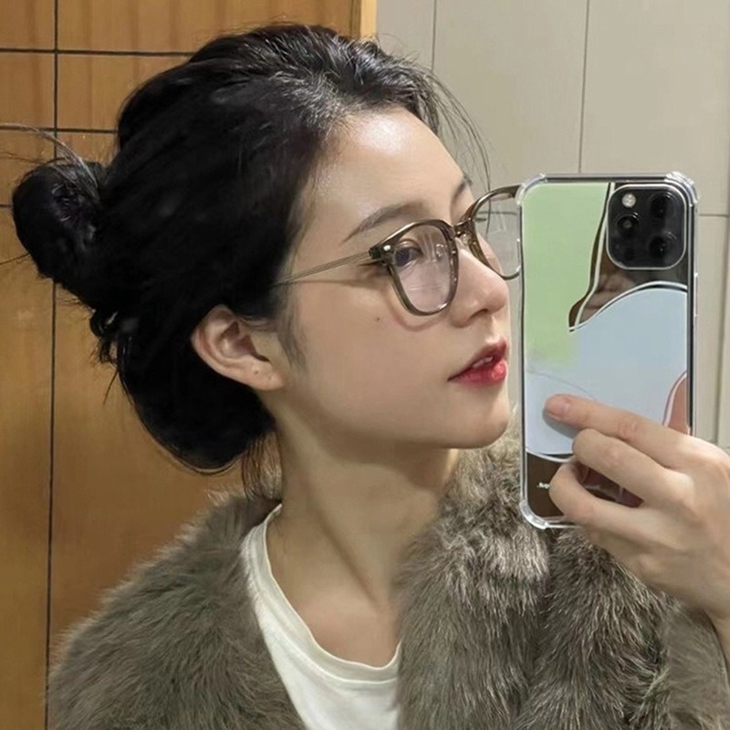 Mắt Kính TR90 Gọng Tròn Chống Bức Xạ Siêu Nhẹ Thời Trang Cho Nam Và Nữ