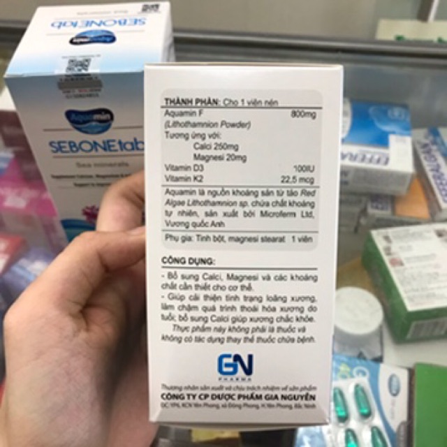 Viên uống bổ sung canxi Sebonetab cho người lớn, giúp xương chắc khỏe dùng cho người bị loãng xương