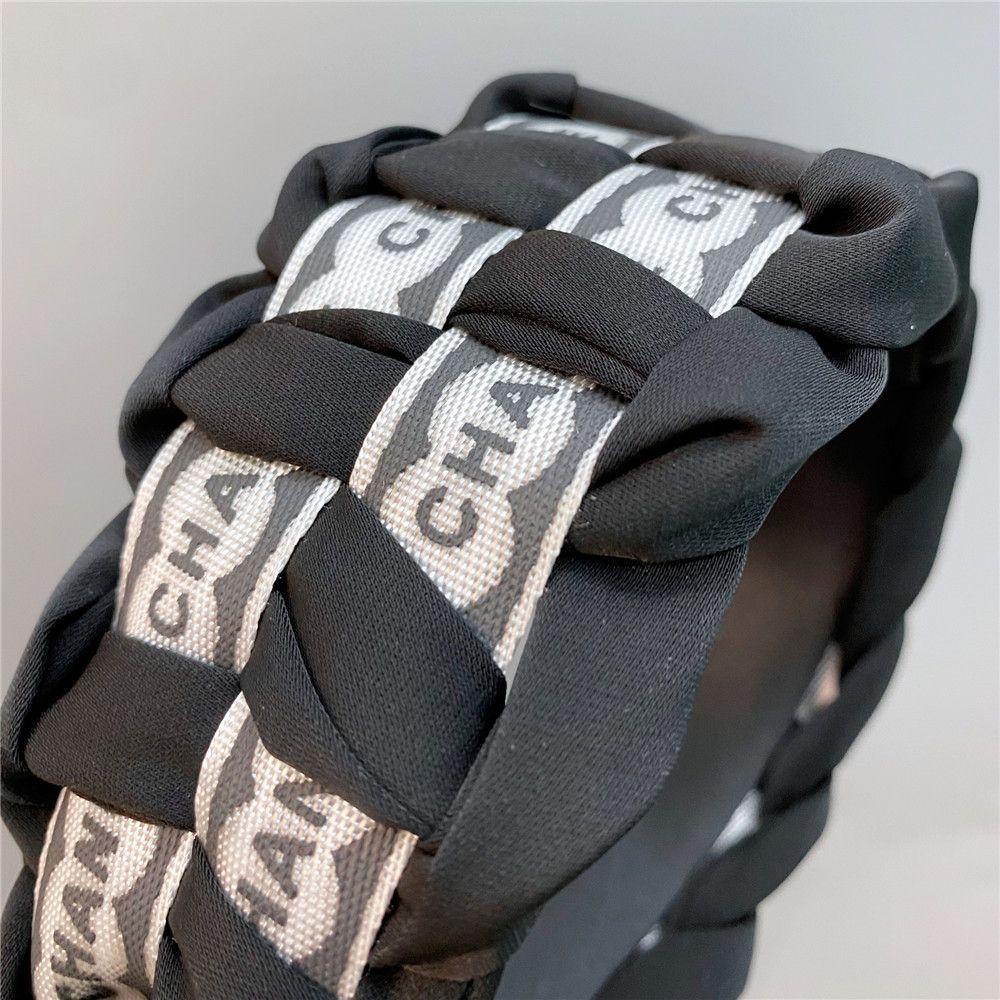 Kẹp Tóc Vải Bản Rộng In Chữ Tiếng Anh Kiểu Vintage Thời Trang Cho Nữ