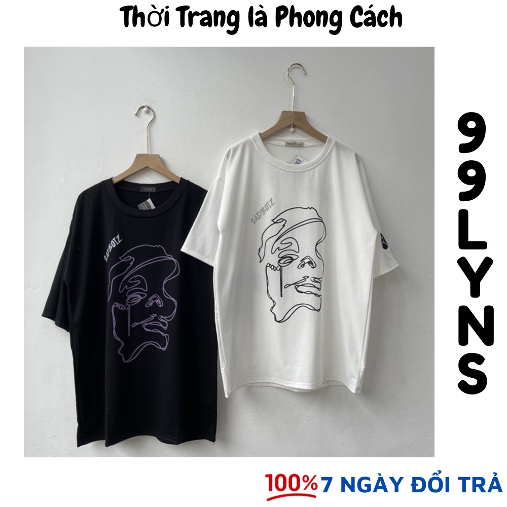 Áo thun tay lỡ form rộng unisex nam nữ sadboiz cá tính dưới 75kg 99LYNS - Sadboiz Story