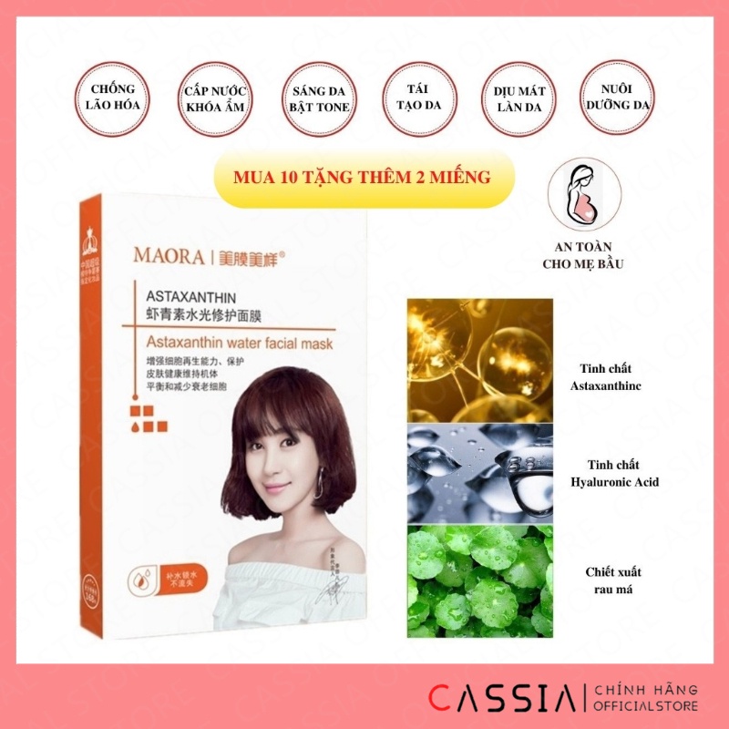 Mặt Nạ Cấp Nước Dưỡng Ẩm Rau Má, Mặt Nạ Dưỡng Trắng, Se Khít Lỗ Chân Lông, Tái Tạo Trẻ Hóa da, Nội Địa Trung MAORA