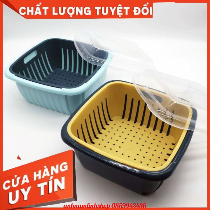 Bộ Rổ Nhựa Kèm Chậu Có Nắp Đậy | BigBuy360 - bigbuy360.vn