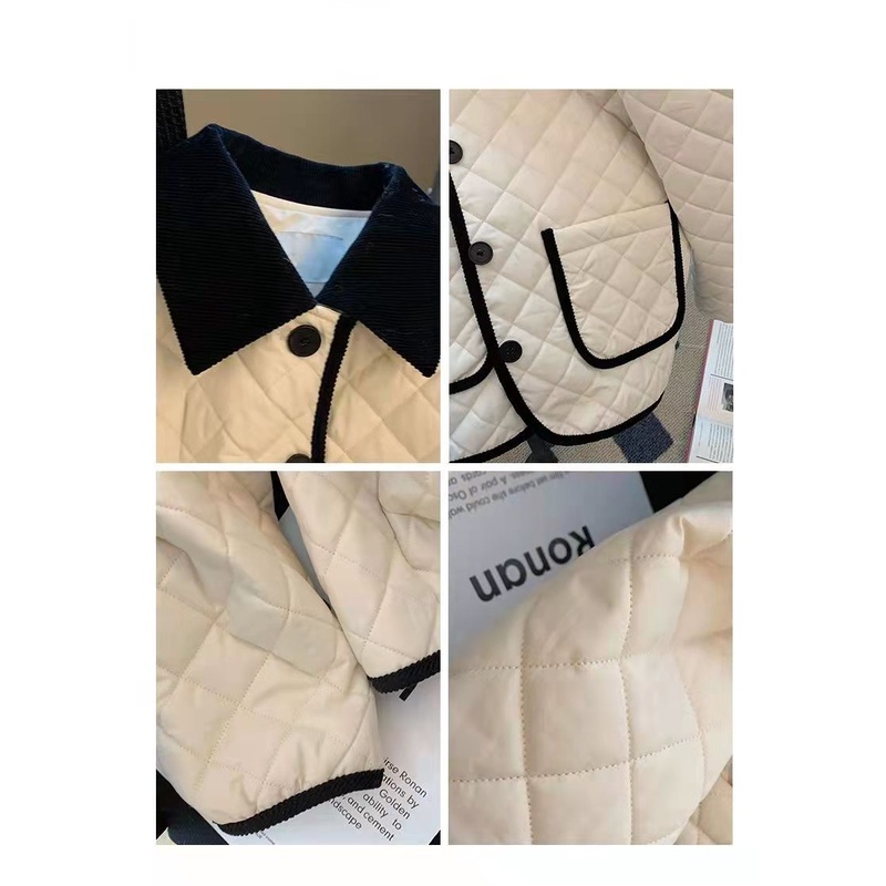 Áo Khoác cotton Dáng Ngắn Họa Tiết Kẻ Sọc Thời Trang Hàn Quốc 2022