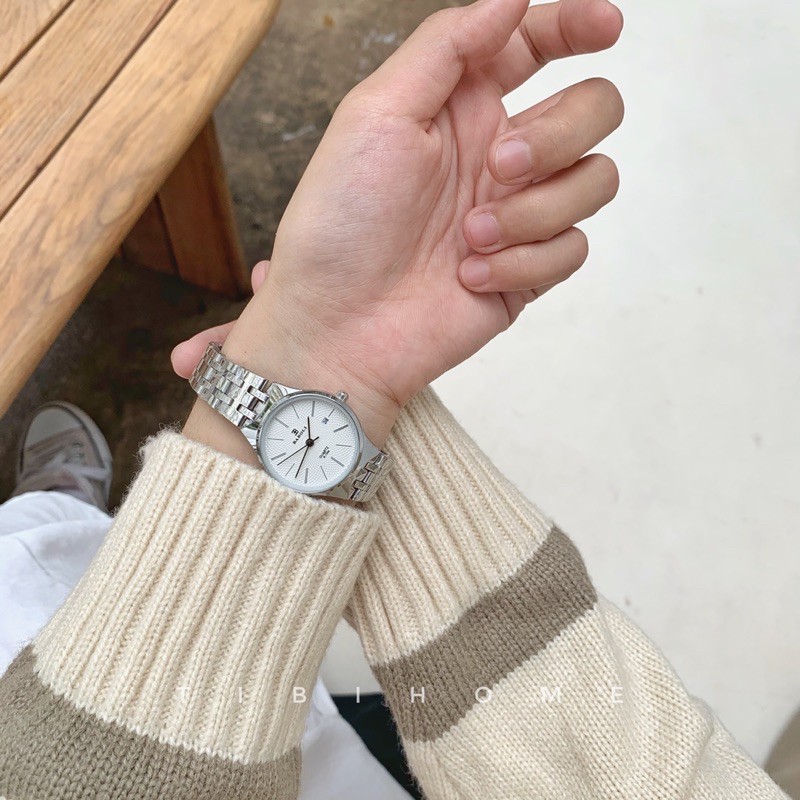 Đồng hồ dây kim loại nữ baboli size 28mm chính hãng không gỉ sét