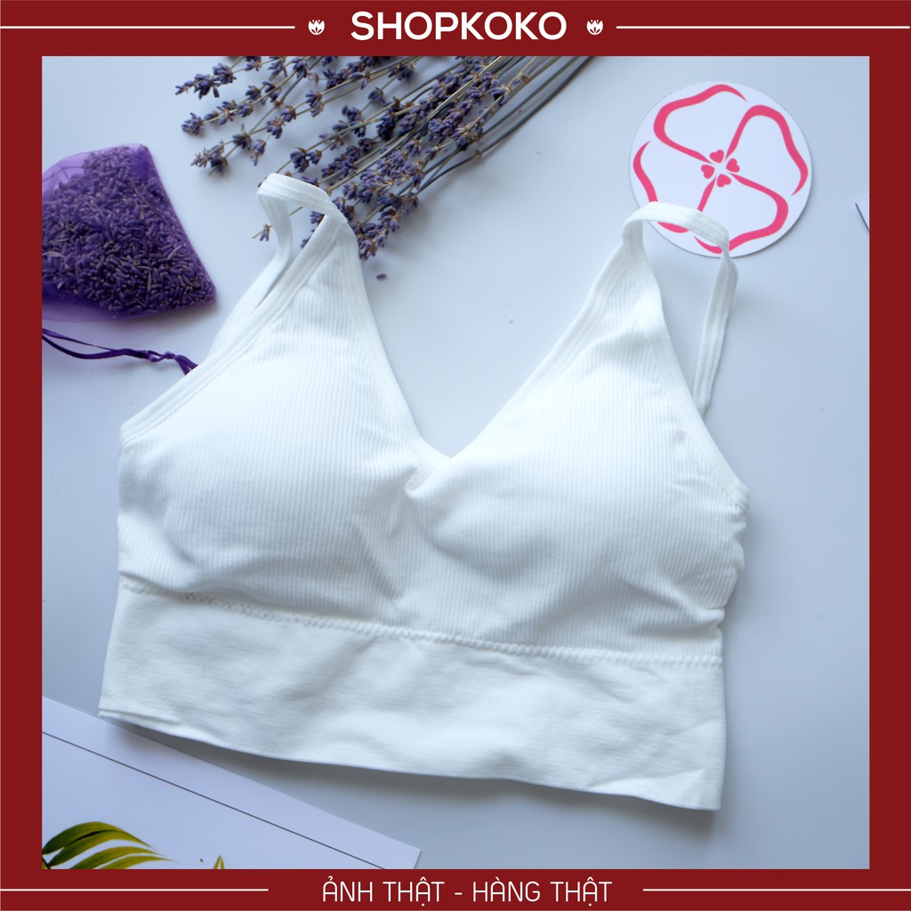  Áo bra thun gân tâm💞FREESHIP💞 Áo lót nữ cotton lưng u hở vai siêu hot - M367