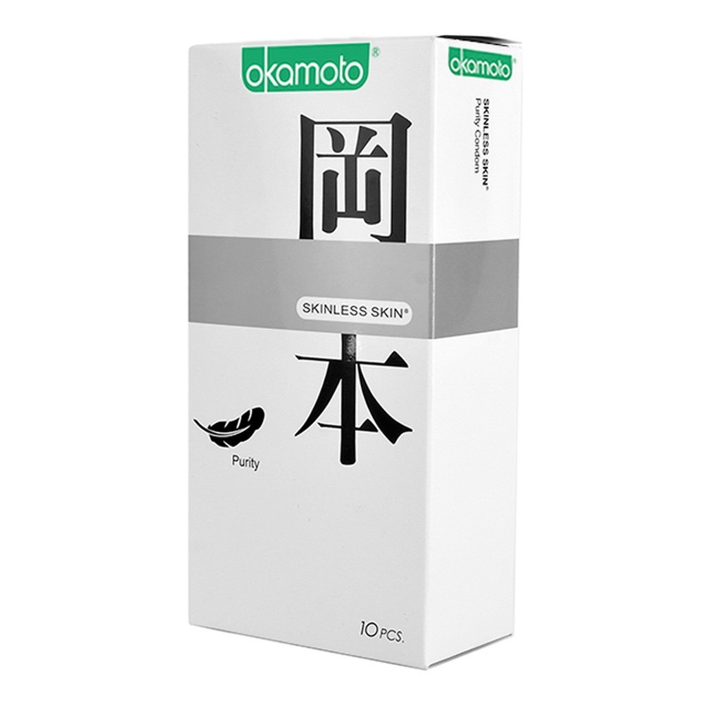 Bao Cao Su Okamoto Skinless Skin Purity Không Mùi Tinh Khiết Hộp 10 Cái