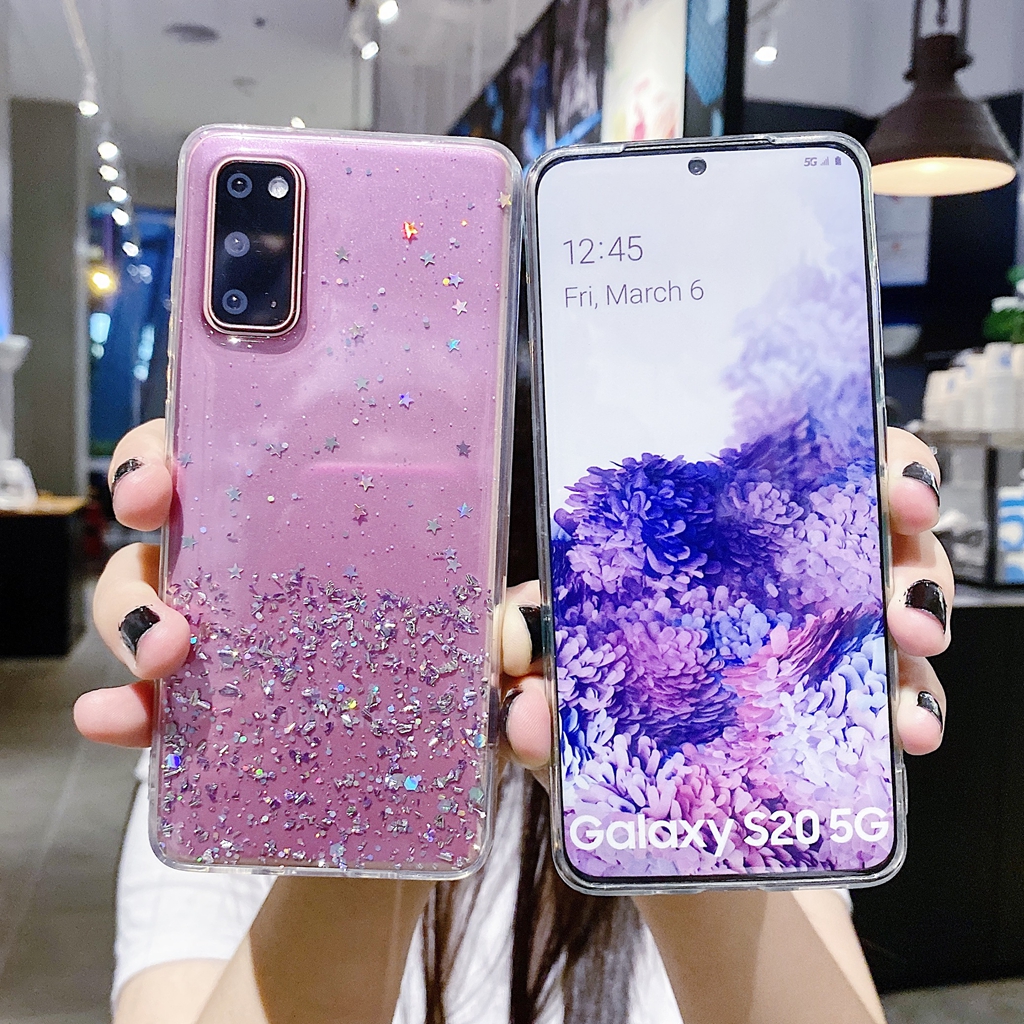 Huawei P40 Pro Plus Nova 3i 7 SE 5 Y5P Honor 30 Pro 30S Play 3 Glitter Case Silver Foil TPU Phone Covers Bling Starry Sky Soft Casing