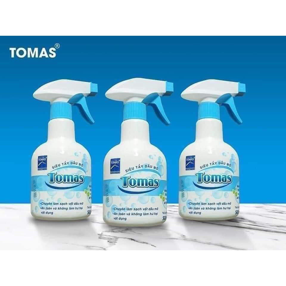 Tẩy đa năng, Siêu tẩy dầu mỡ Tomas chai 500ml xoong nồi, vách kính bàn bếp