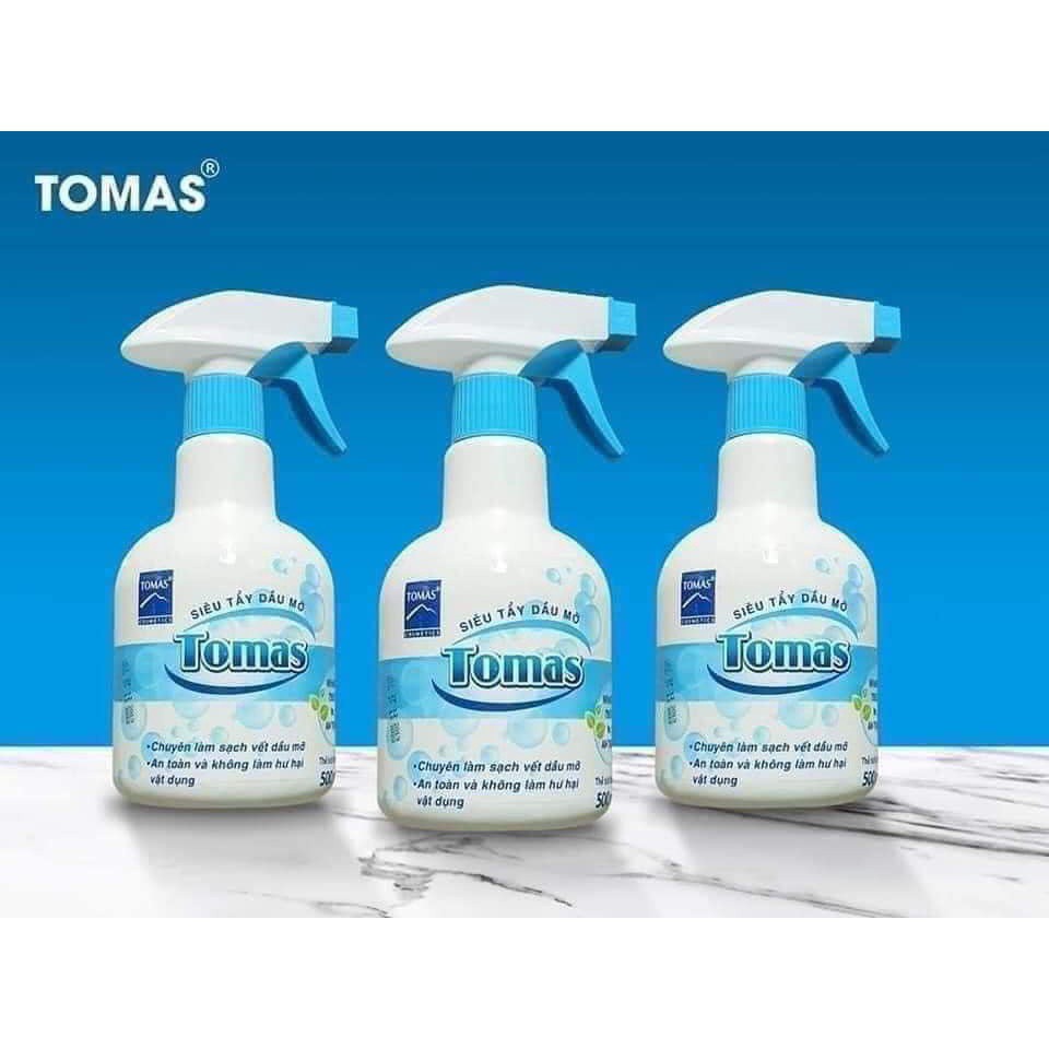 Tẩy đa năng, Siêu tẩy dầu mỡ Tomas chai 500ml xoong nồi, vách kính bàn bếp