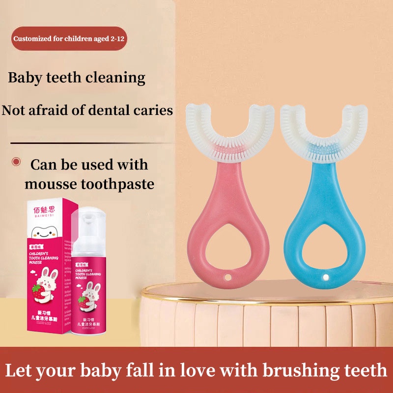 Bàn chải đánh răng điện tử Ip hình chữ U chống thấm nước tự động cho bé 2-6-14 tuổi