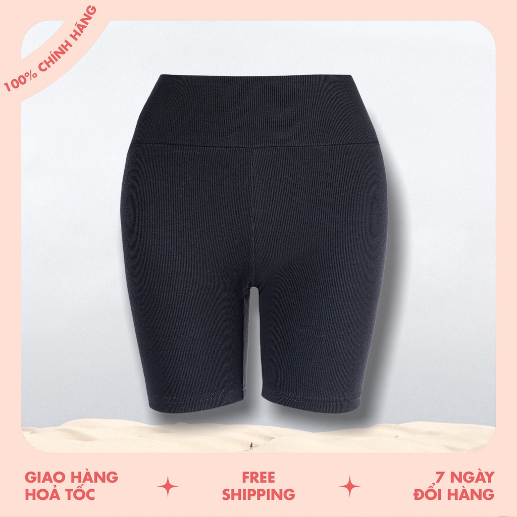 Quần biker thun tăm HEYBEE phom ôm, lưng cao, co giãn mềm mịn - BIKER SHORTS HN012