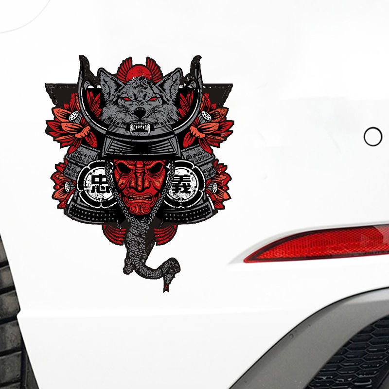 Miếng Dán Trang Trí Xe Hơi/Mô Tô Chống Thấm Nước Họa Tiết Samurai Nhật Bản