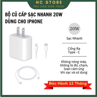 Bộ sạc iphone, sạc nhanh iphone 20w cho iphone 12/12 pro/12 pro max/11/11 pro/11 pro max/7/7 plus /8 /8 plus/x/xs/xs max