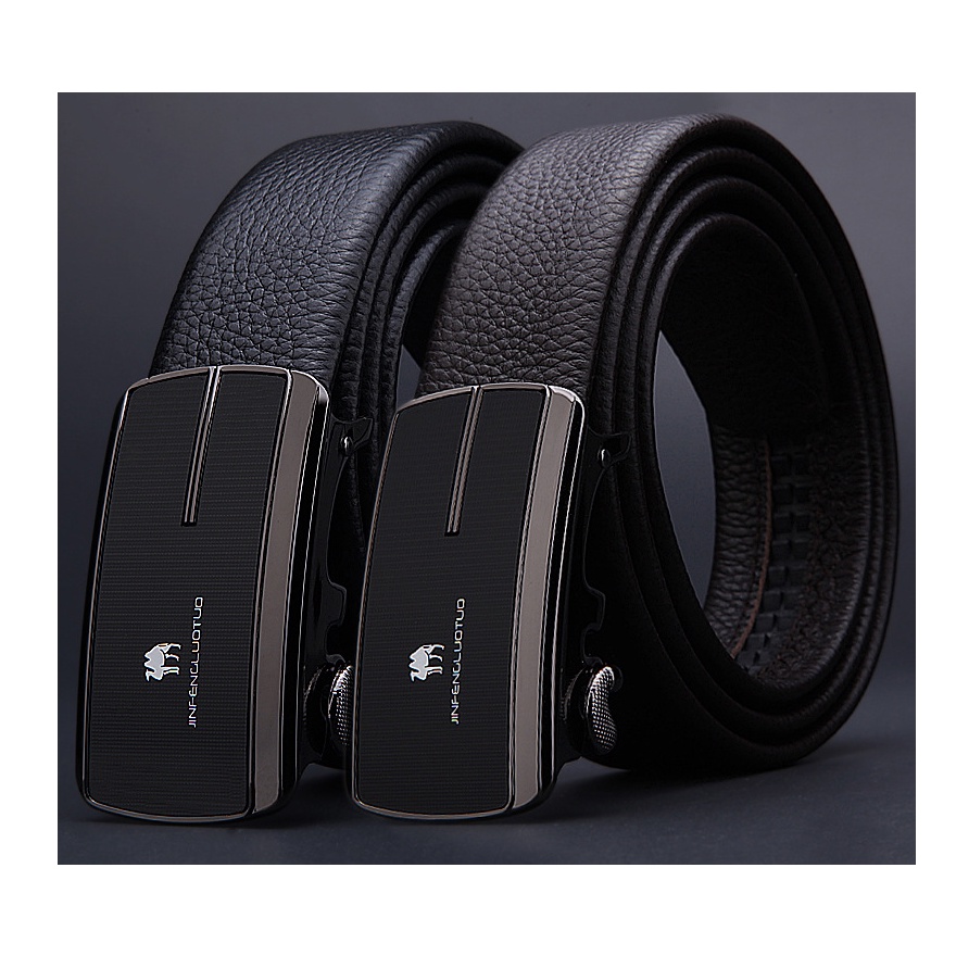 Thắt lưng nam da bò nguyên chất mặt khóa tự động hợp kim cao cấp