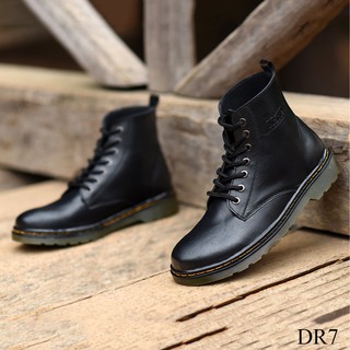 Giày Dr Cao Cổ, 2 mầu mới Dr7 Đen Trơn và Đen Nhám Dr8 buộc dây khỏe khoắn