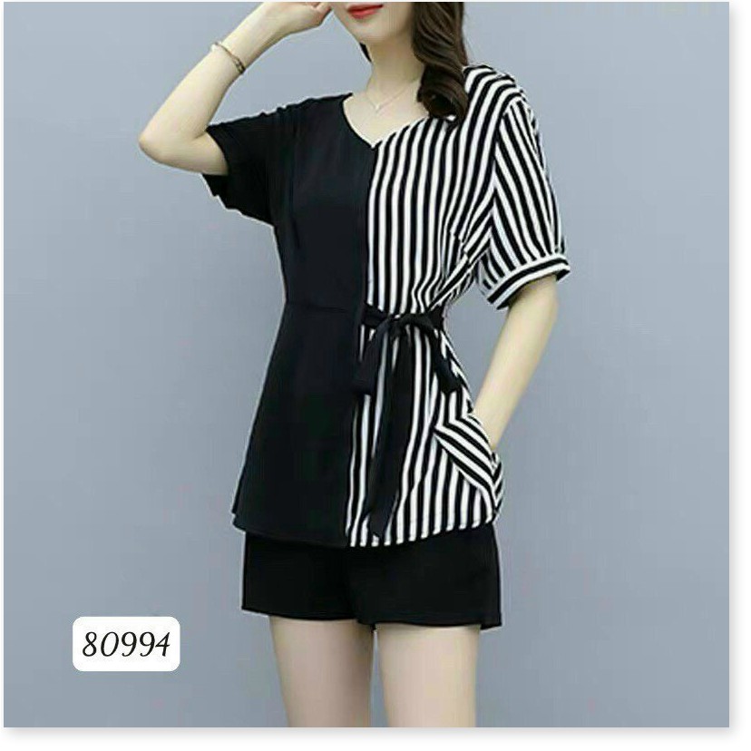 SÉT BỘ THỜI TRANG ÁO PHỐI HAI MÀU ĐẸP XUẤT SẮC