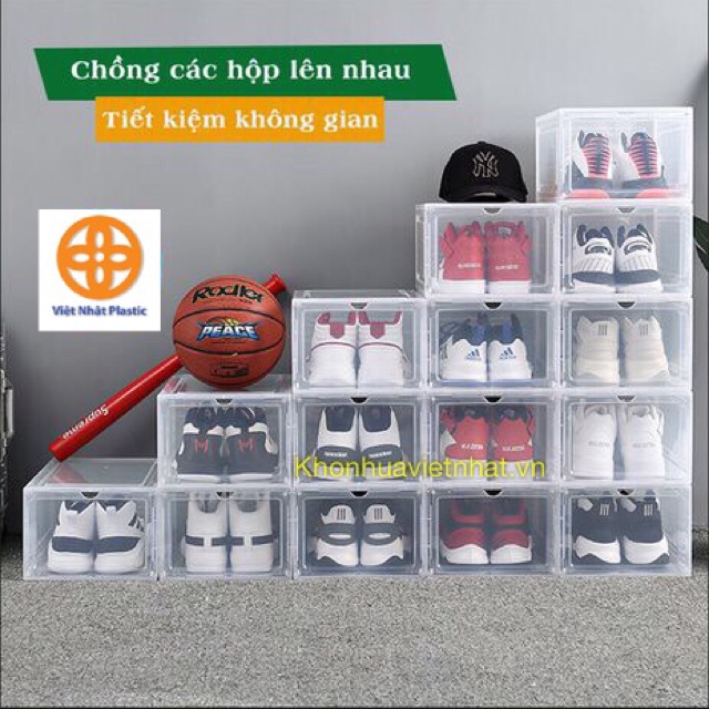 Hộp Đựng Giày Nhựa Cứng Cao Cấp , Size Lớn, Cửa Nam Châm Lắp Ráp Tiện Lợi [ Loại Xịn ]