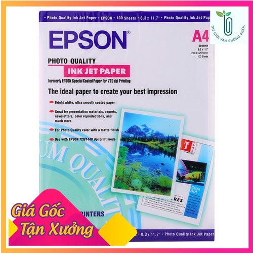 Giấy in ảnh Epson A4/ĐL130gsm  Chính hãng Epson
