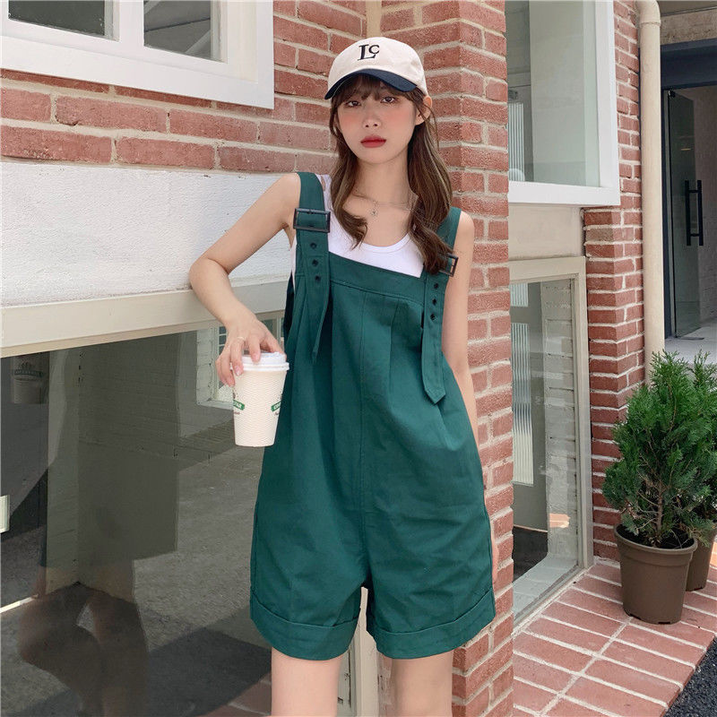 Yunyun Clothing Home ~ Summer 2021 Korean Version New Versatile Loose Tooling Pants + Two Piece Solid Color Top[delivery Within 15 Days ]