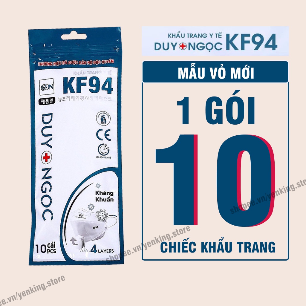 [1 THÙNG 300 Chiếc] Khẩu trang KF94 Duy Ngọc kháng khuẩn, chống bụi mịn PM 2.5