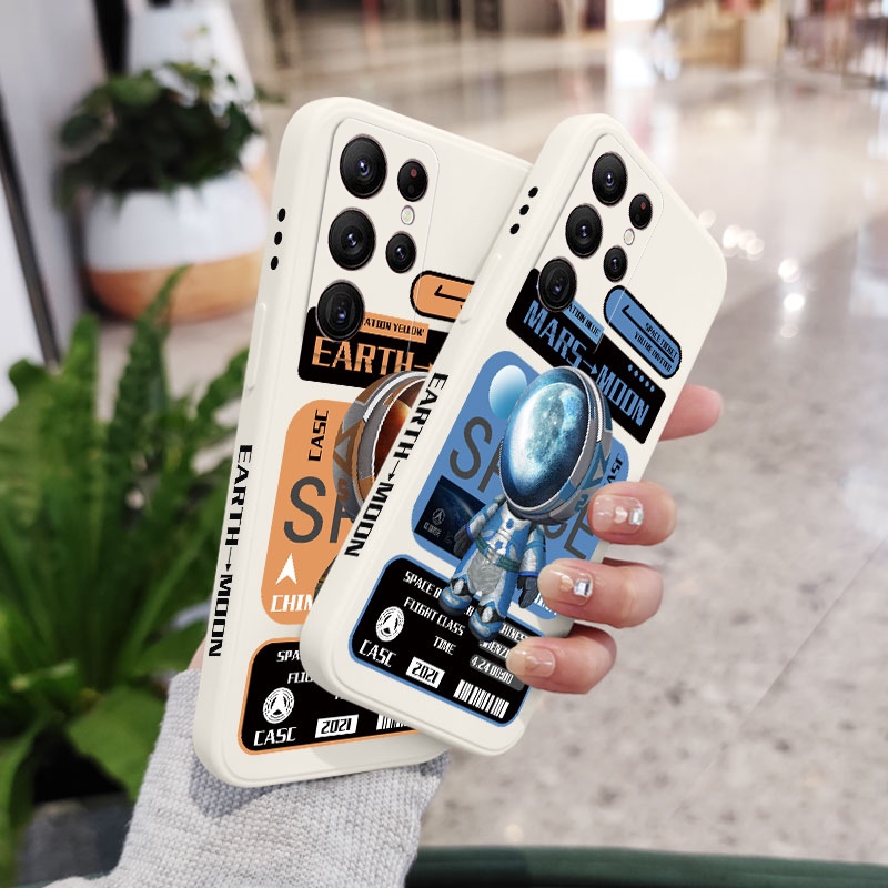 Ôp Điện Thoại Họa Tiết Phi Hành Gia Cho samsung galaxy s23 s22 fe ultra plus Ốp