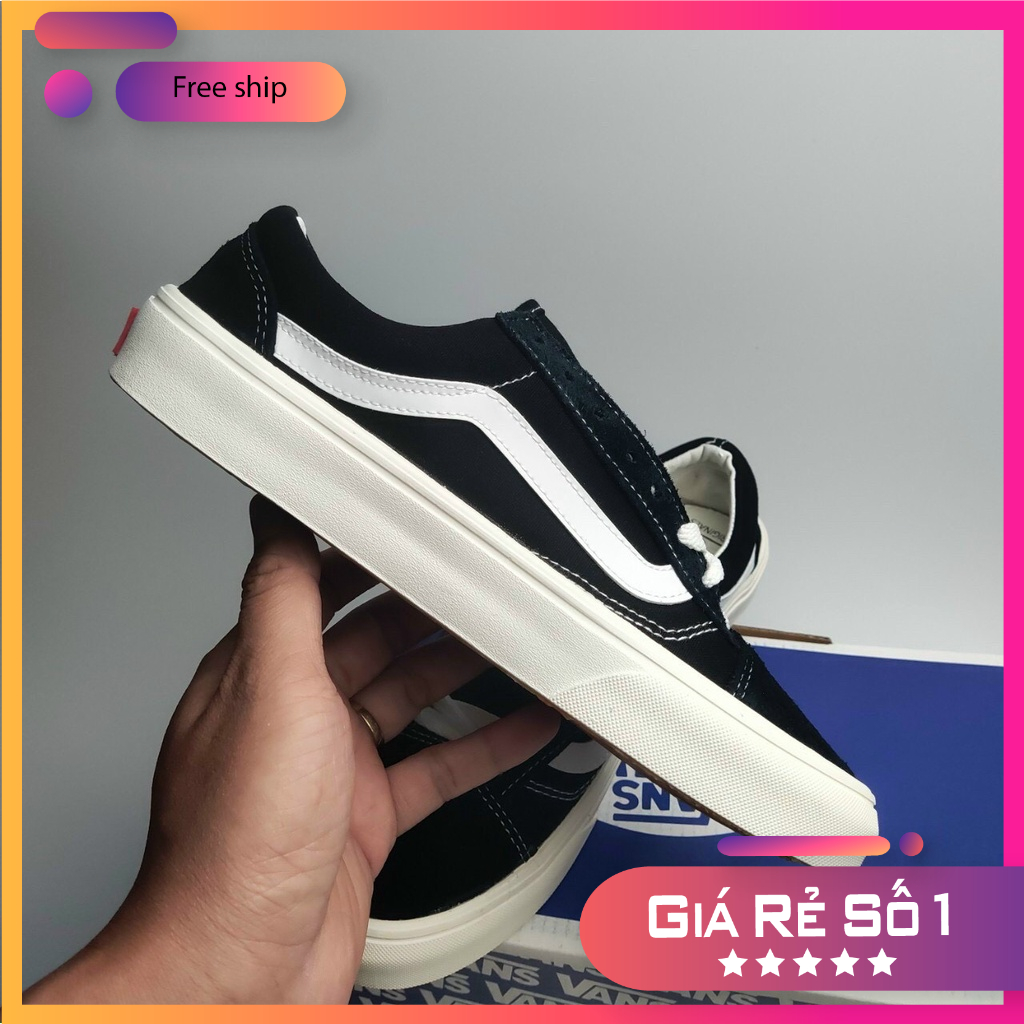 Giày 𝐕𝐚𝐧𝐬 𝐎𝐥𝐝 𝐒𝐤𝐨𝐨𝐥 - Giày Sneaker 𝐕𝐚𝐧𝐬 Đen kẻ trắng nhung nỉ cao cấp nam nữ