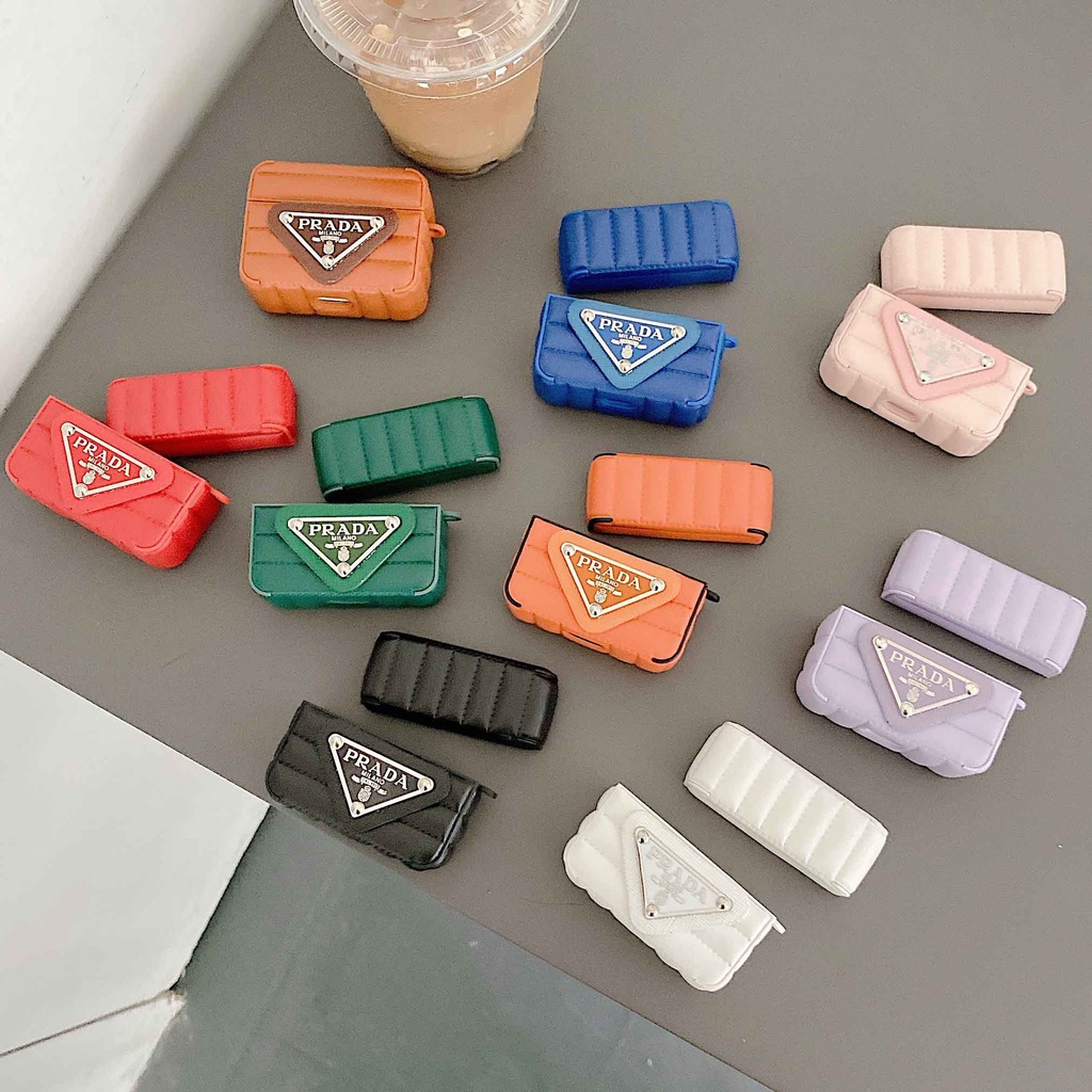 Vỏ Bảo Vệ Hộp Sạc Tai Nghe Airpods 1 / 2 / 3 / pro Bằng Da Màu Trắng Đen Sang Trọng Thời Trang