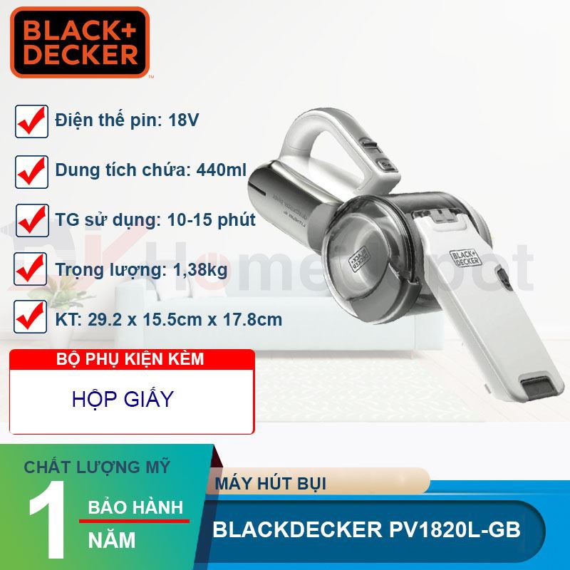 Máy hút bụi Black&amp;Decker PV1820L-GB