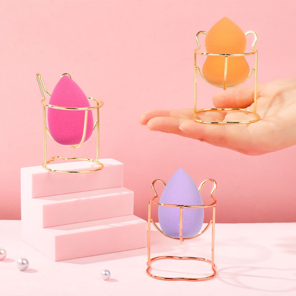 [Hàng mới về] Giá đỡ mút trang điểm hình quả trứng bằng kim loại nhiều màu sắc dành cho nữ
