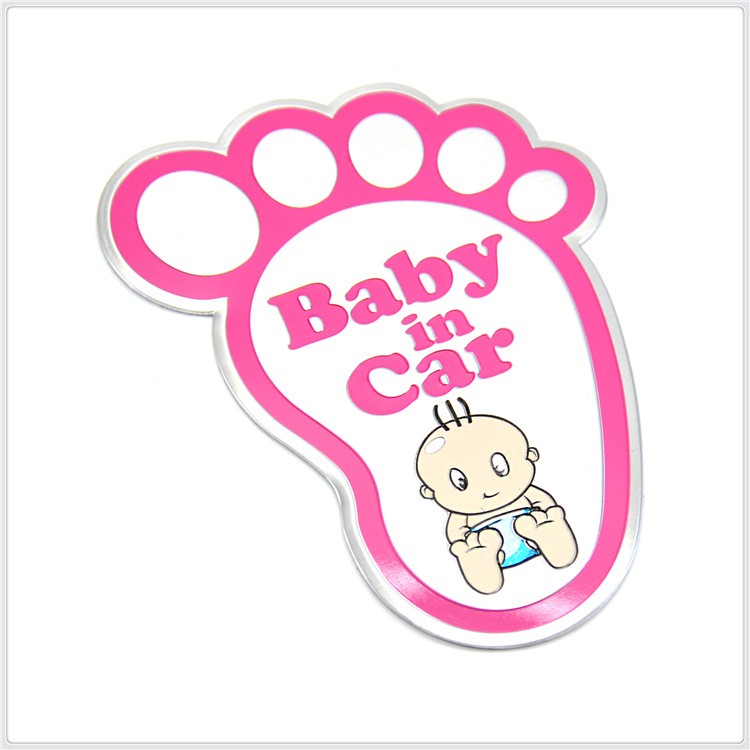 Tem Dán/ Decal Sticker Baby in Car/ Mama In Car Dán Ô Tô/ Xe Hơi Để Cảnh Báo, Chất Liệu Nhôm Dập Nổi [Hàng Loại Tốt]