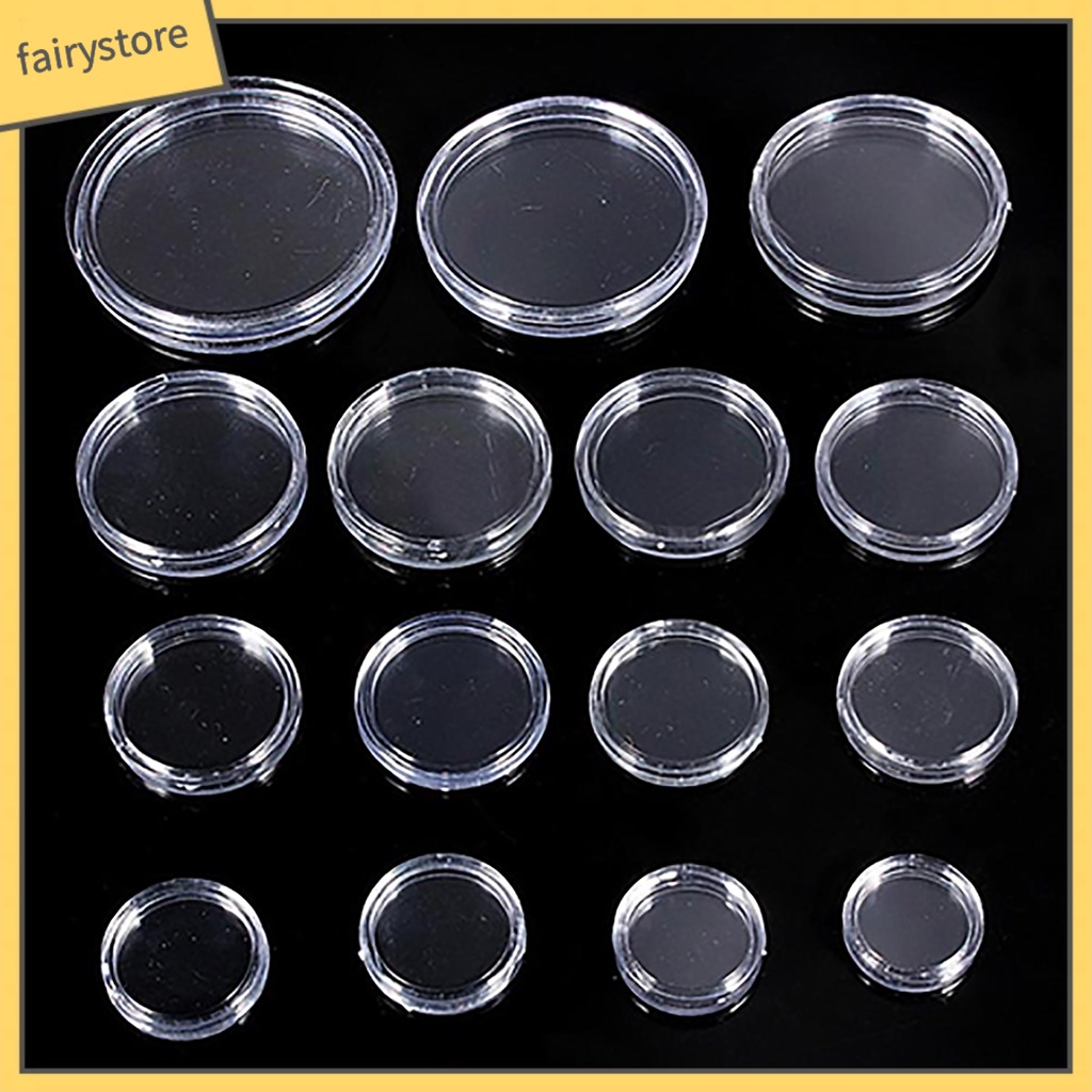 10 hộp đựng tiền xu trong suốt kích thước 18mm đến 50mm