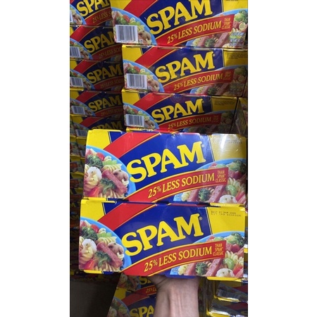LỐC 4 HỘP Thịt Hộp Spam Giảm Mặn Mỹ Hộp 340 gram