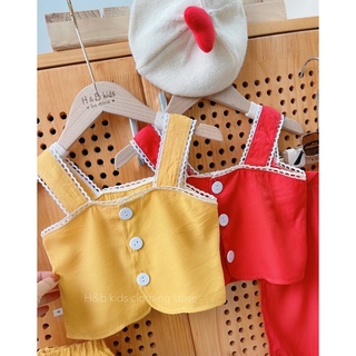 Xả Set đũi lạnh 2s dải cúc bé gái