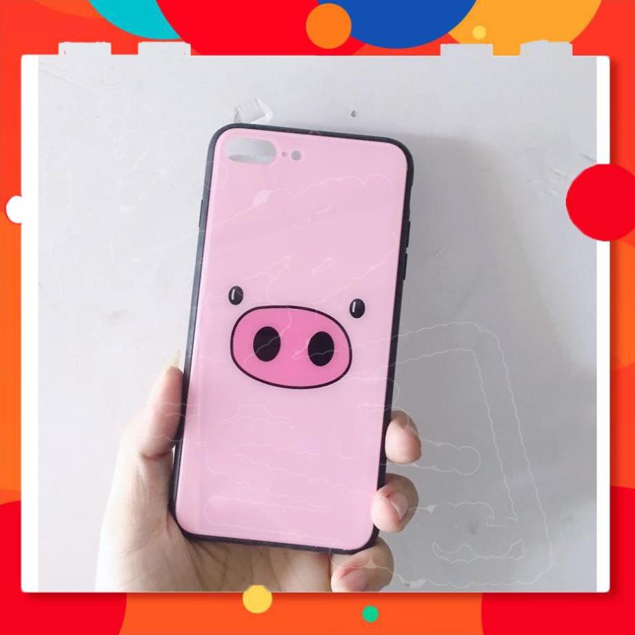 [C] IPHONE 7+/8+ ỐP MẶT LƯNG KÍNH HÌNH HEO SIÊU DỄ THƯƠNG -rẻ