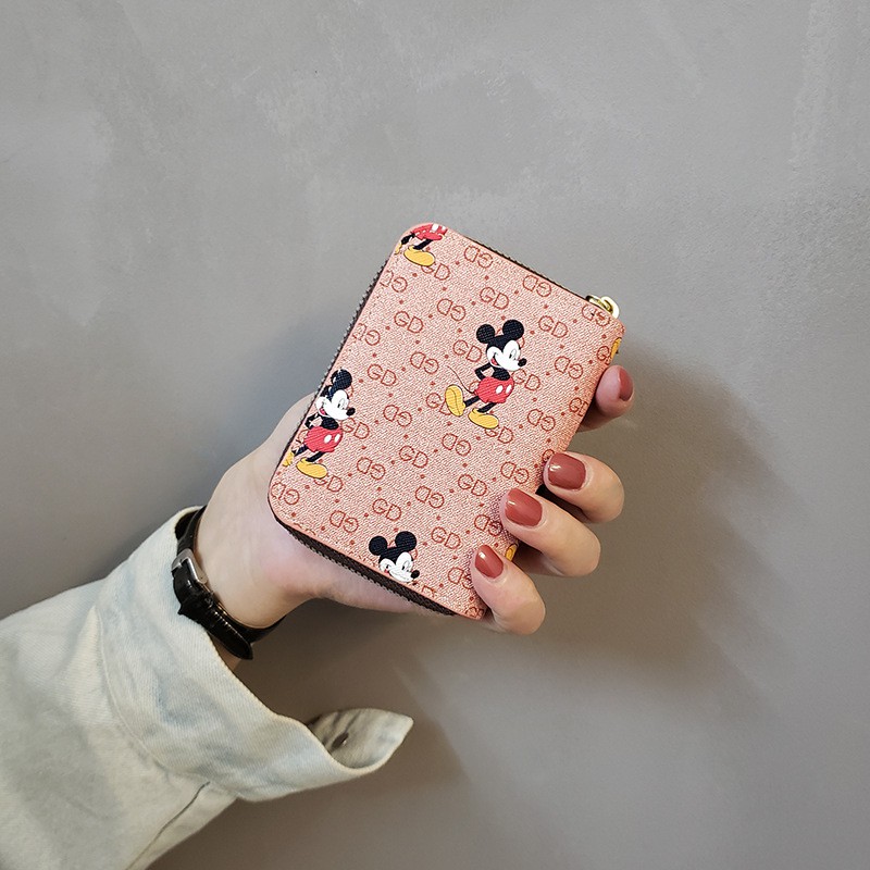 Ví Ngắn Đựng Tiền Xu / Thẻ Có Khóa Kéo Họa Tiết Hoạt Hình Dễ Thương Thời Trang