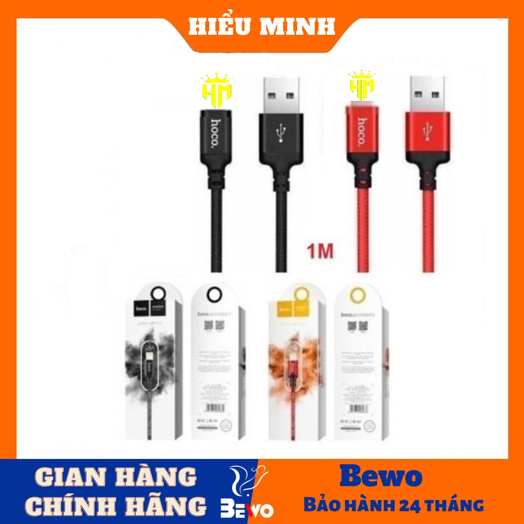 Cáp sạc Hoco X14,dây dù 1m cho ip,tablet táo ,hàng
