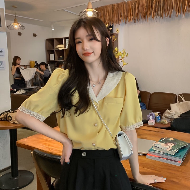 Áo Kiểu Ngắn Phong Cách Pháp Thiết Kế Mới Thời Trang Mùa Hè Dành Cho Nữ 2022