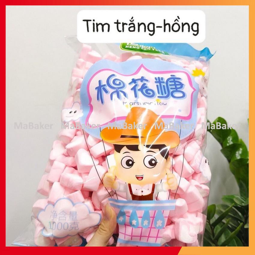 Kẹo marshmallow, nougat 500g,1000g trắng, nhiều màu, hình dáng, làm kẹo hạnh phúc, kẹo bông gòn, bấc - MaBaker