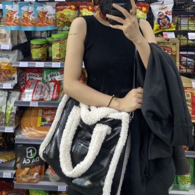 Túi Tote Nữ Mùa Hè Quai Vải Xù Form Rộng