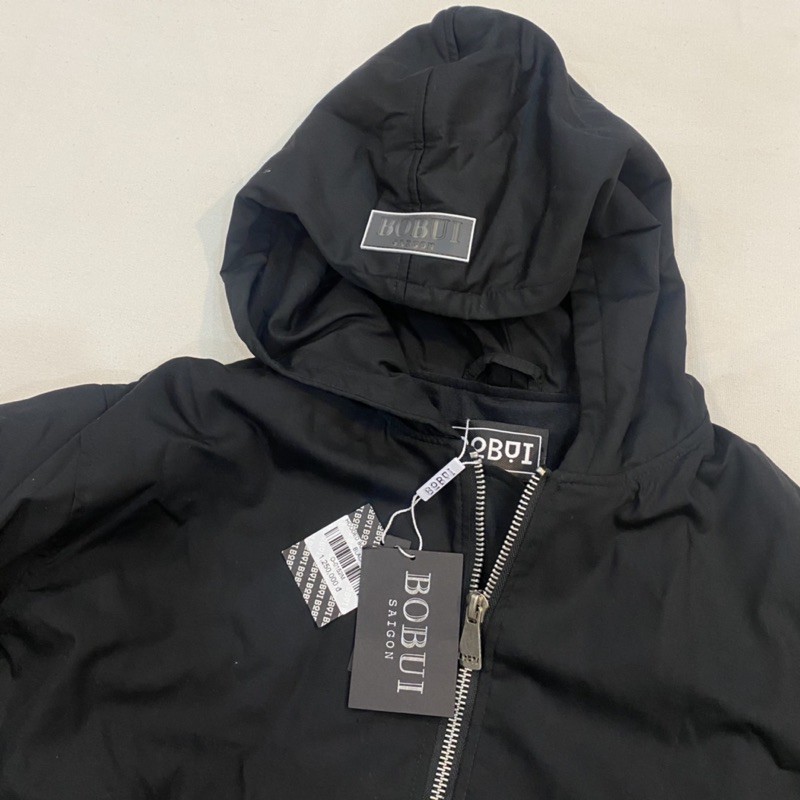 HOODED BOMBER JACKET BOBUI/ Black