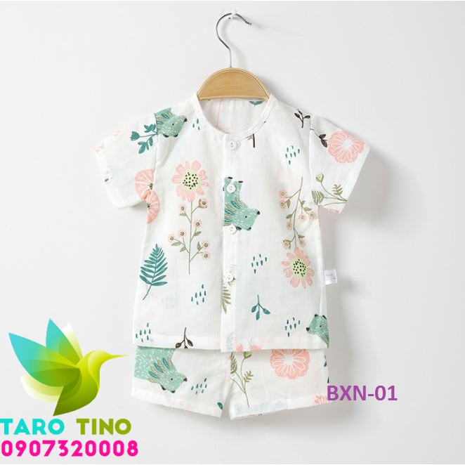 Bộ mặc nhà vải xô Nhật 100% cotton cực xinh yêu cho các bé