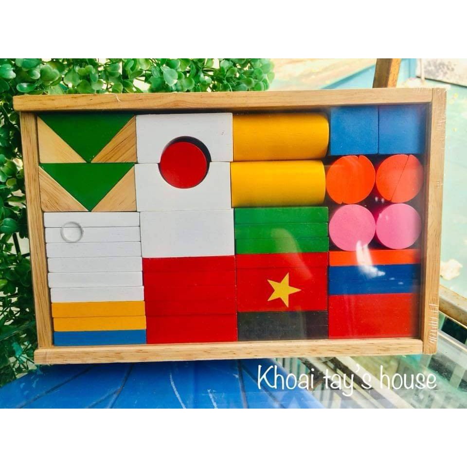 bộ cờ các nước bằng gỗ